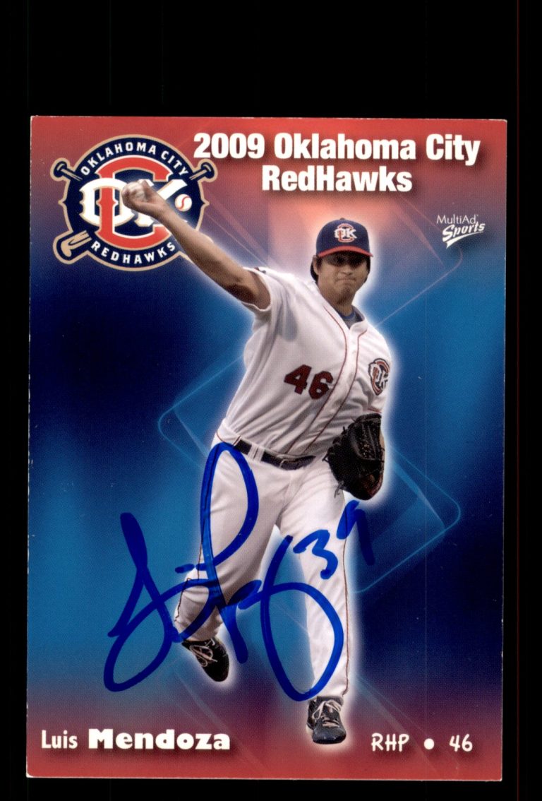 Signed Baseball Card Auto Luis Mendoza 2009 MultiAd Oklahoma City RedHawks #21