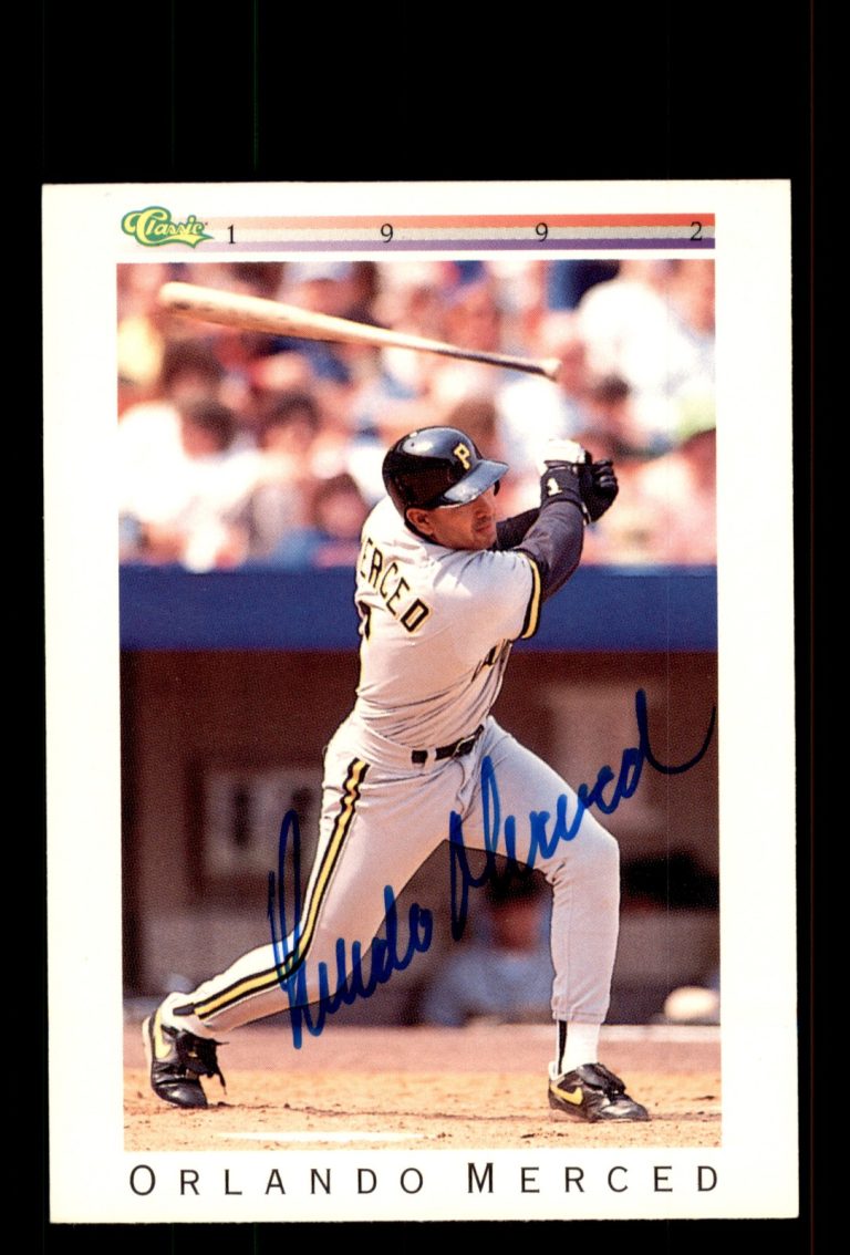 Signed Baseball Card Auto Orlando Merced 1992 Classic I #T62 Pittsburgh Pirates