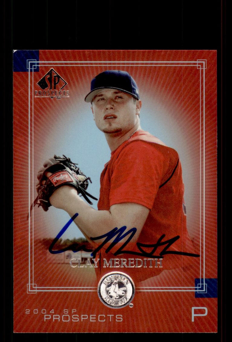 Signed Baseball Card Auto Cla Meredith 2004 SP Prospects #203 Boston Red Sox