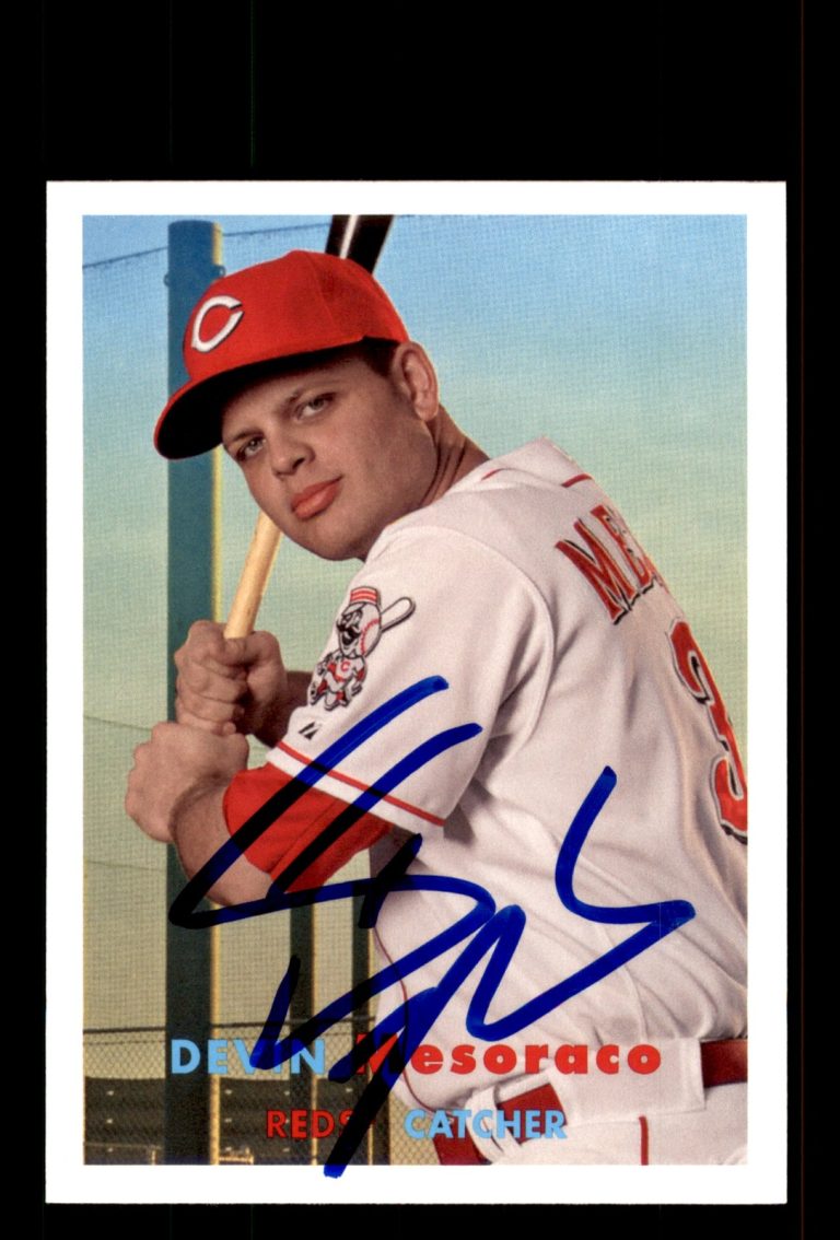 Signed Baseball Card Auto Devin Mesoraco 2015 Topps Archives #74 Cincinnati Reds