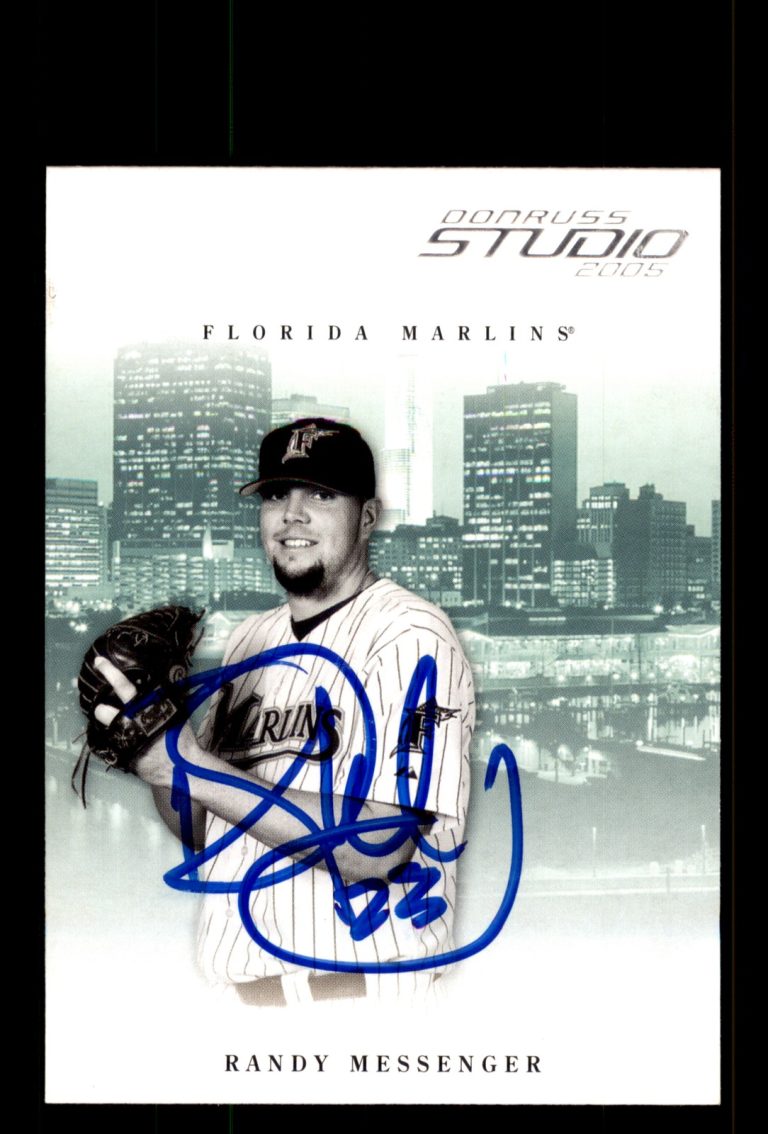 Signed Baseball Card Auto Randy Messenger 2005 Donruss Studio #126 Marlins