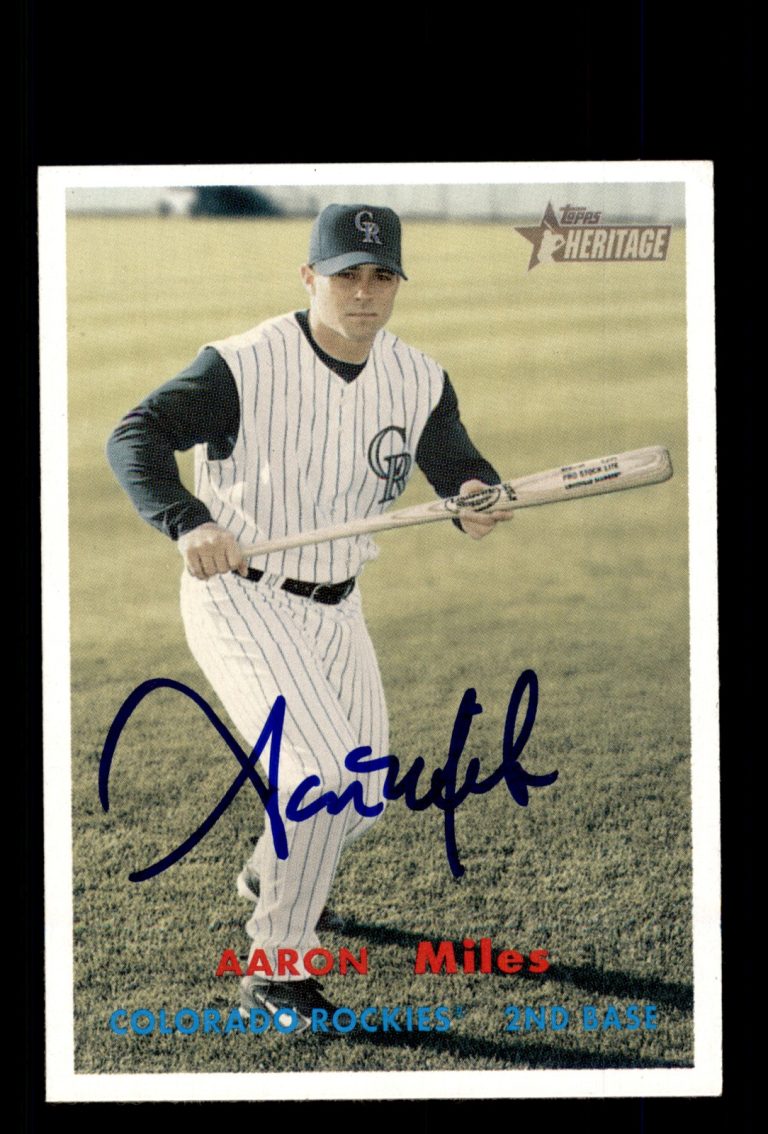 Signed Baseball Card Auto Aaron Miles 2006 Topps Heritage #433 Colorado Rockies