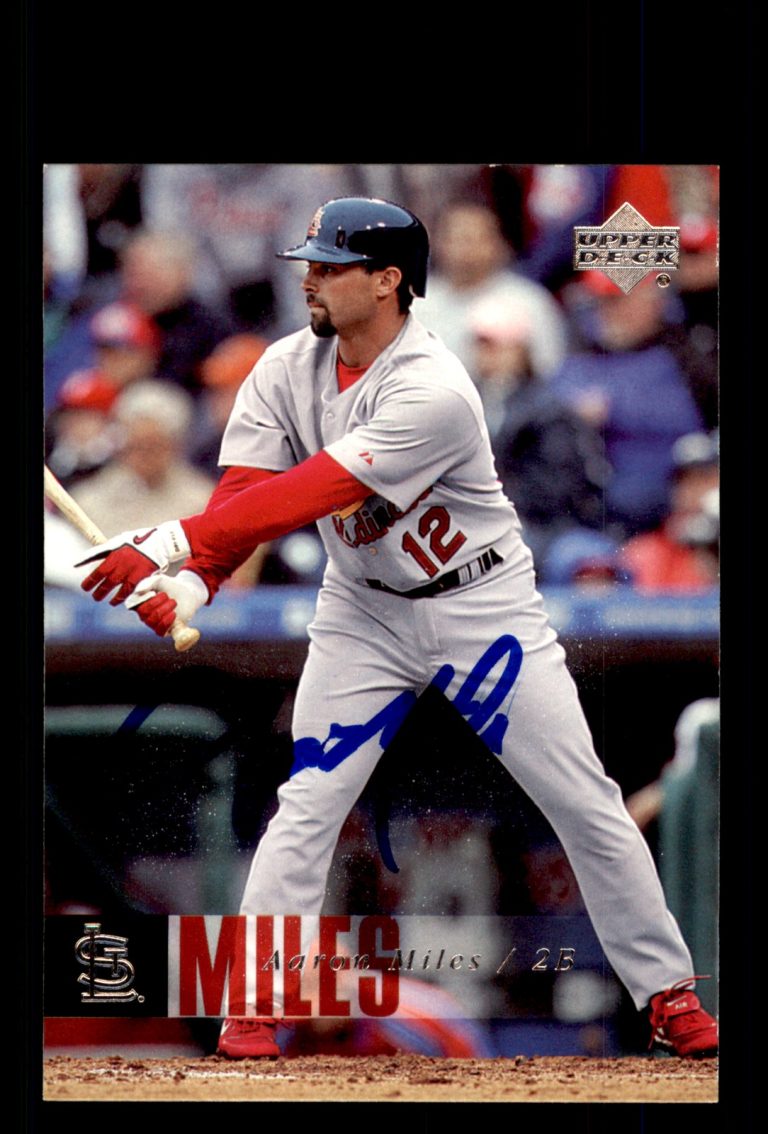 Signed Baseball Card Auto Aaron Miles 2006 Upper Deck #806 St. Louis Cardinals