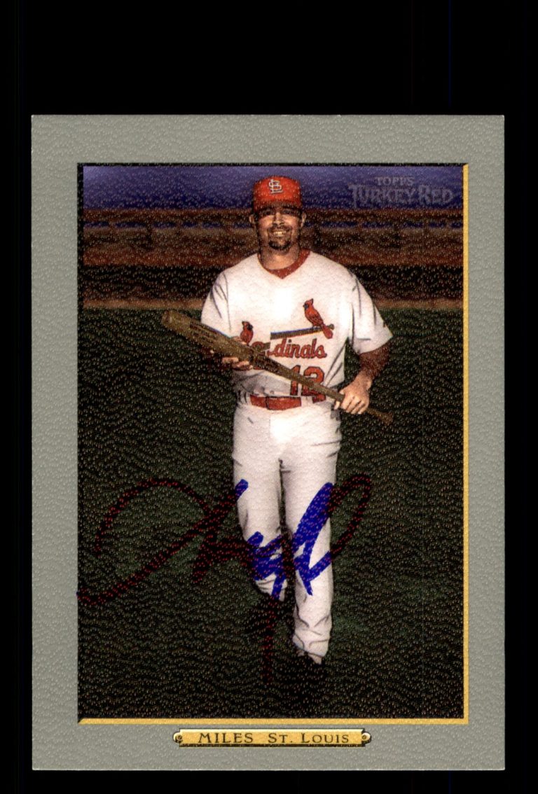 Signed Baseball Card Auto Aaron Miles 2006 Topps Turkey Red #413 Cardinals