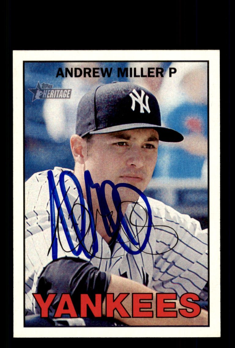 Signed Baseball Card Auto Andrew Miller 2016 Topps Heritage #412 Yankees