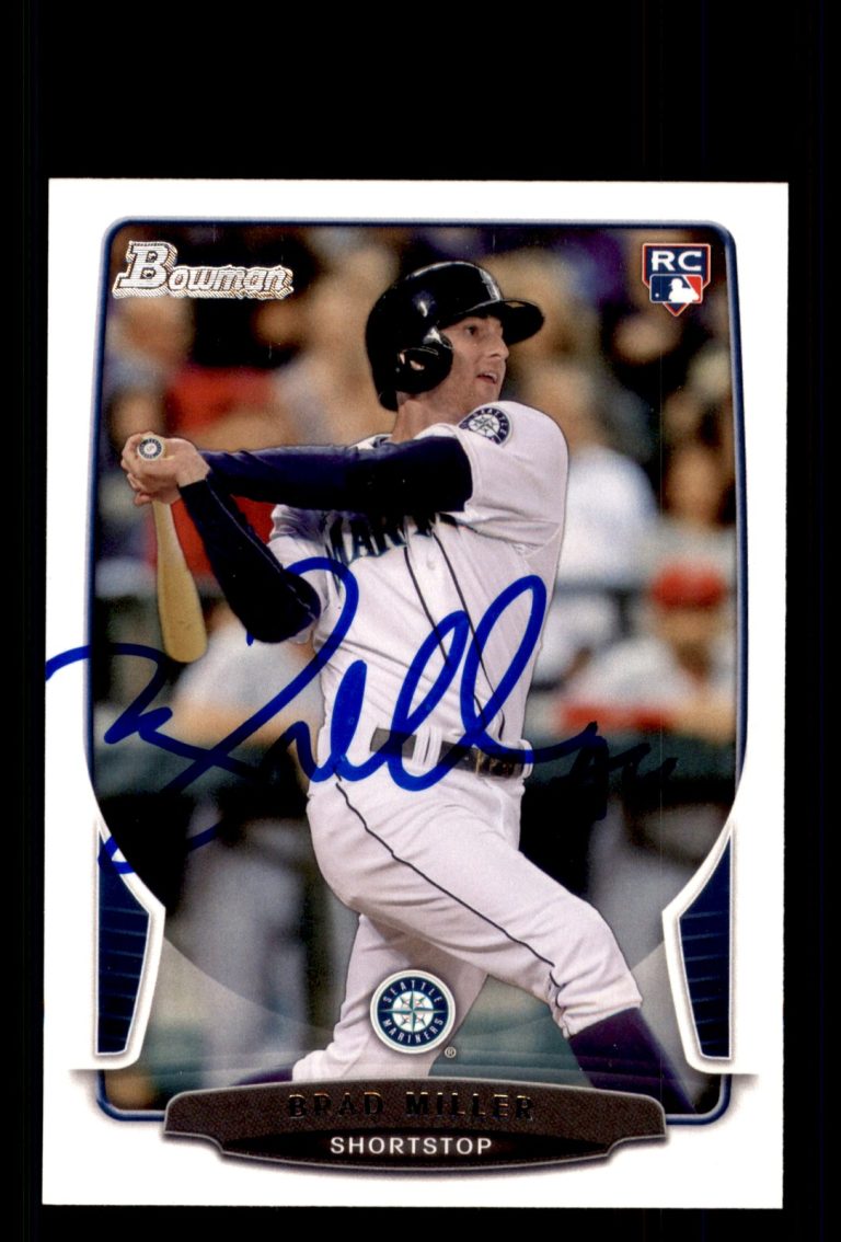 Signed Baseball Card Auto Brad Miller 2013 Bowman #29 Seattle Mariners
