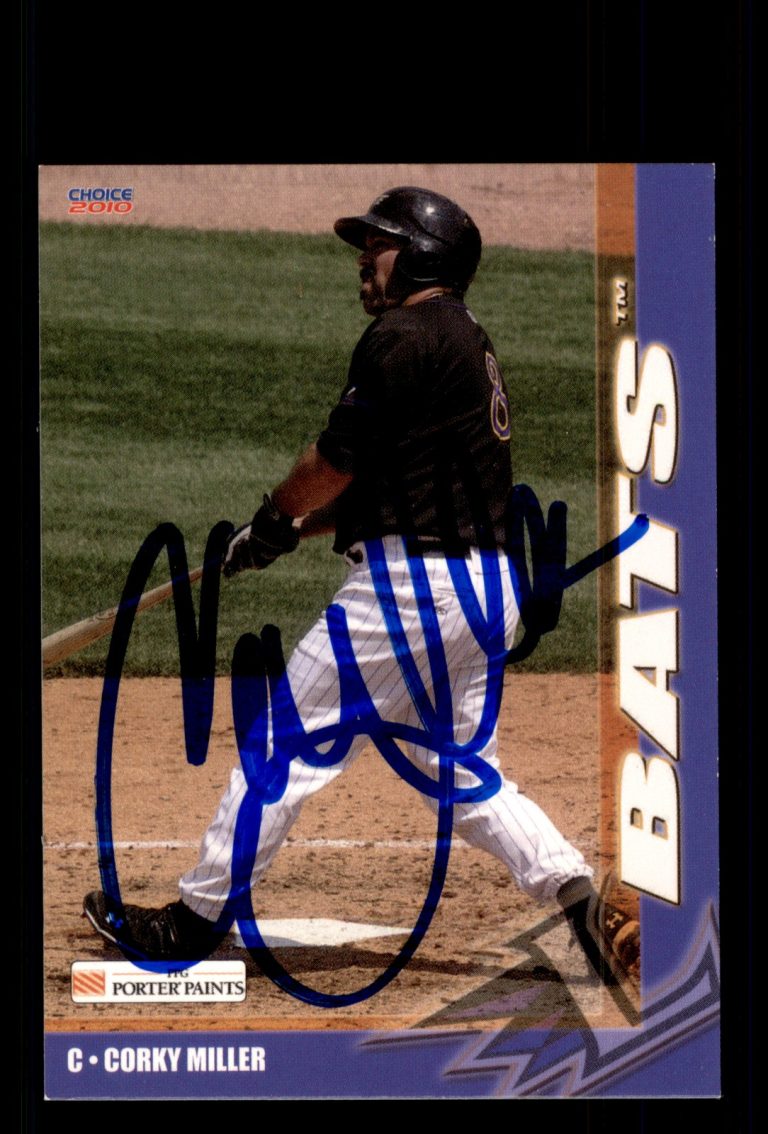 Signed Baseball Card Auto Corky Miller 2010 Choice Louisville Bats