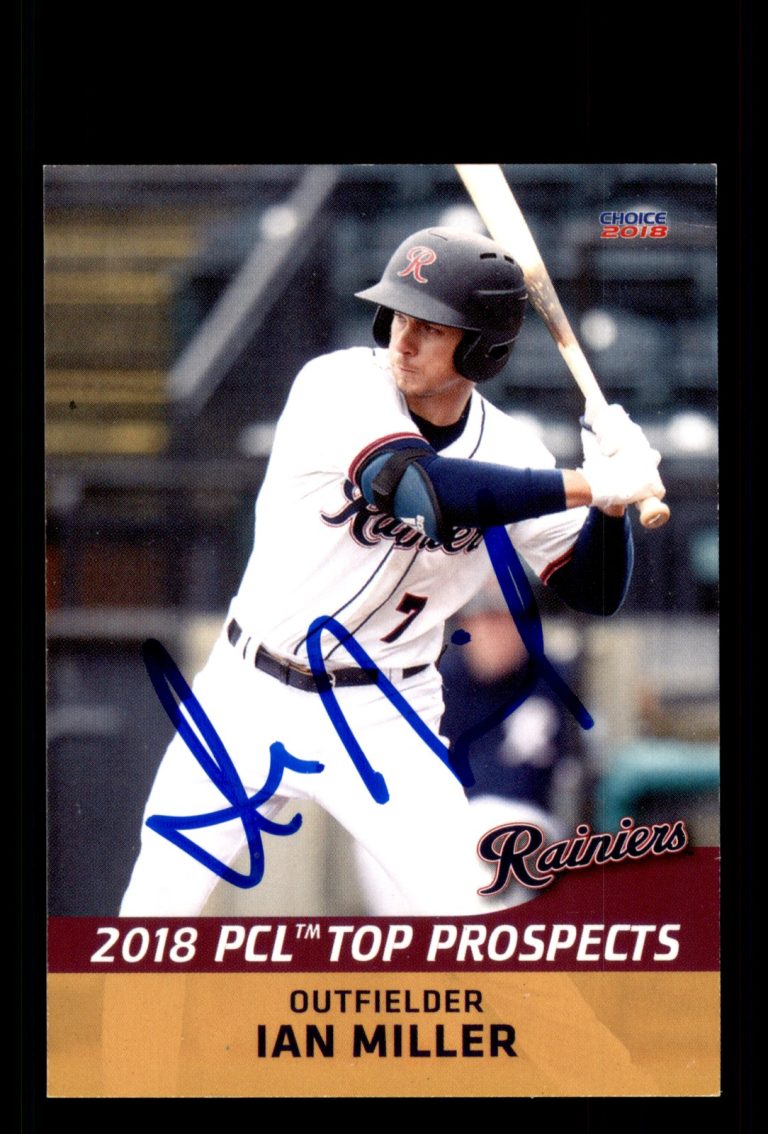 Signed Baseball Card Auto Ian Miller 2018 Pacific Coast League Top Prospects