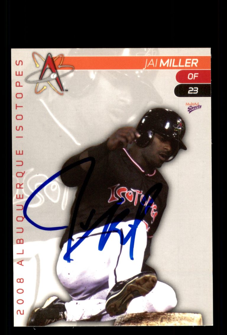 Signed Baseball Card Auto Jai Miller 2008 MultiAd Albuquerque Isotopes