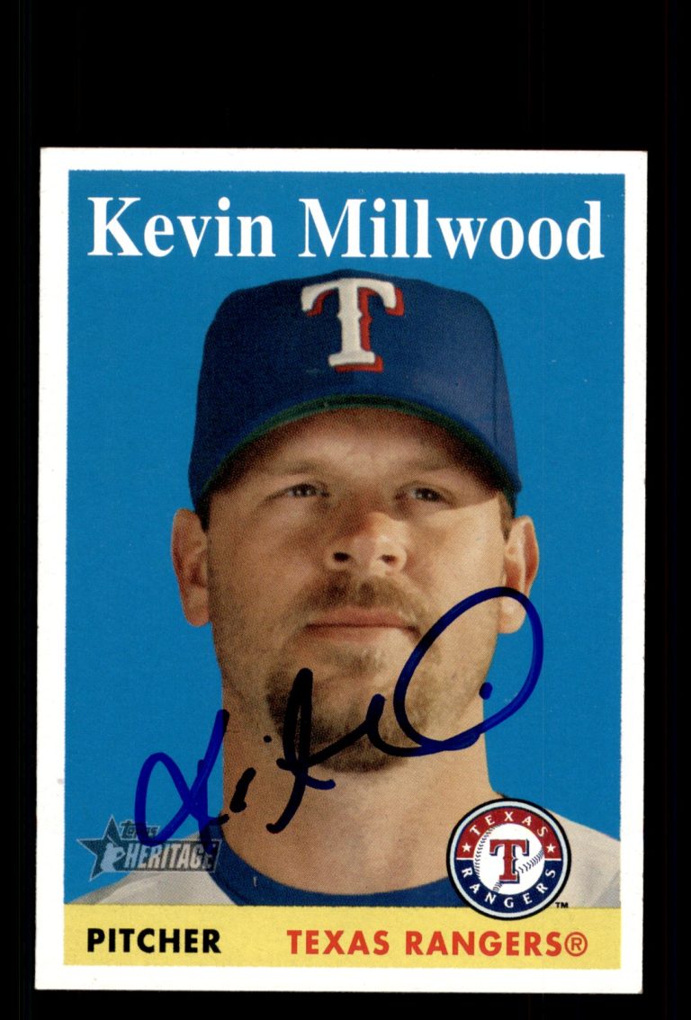 Signed Baseball Card Auto Kevin Millwood 2007 Topps Heritage #59 Texas Rangers