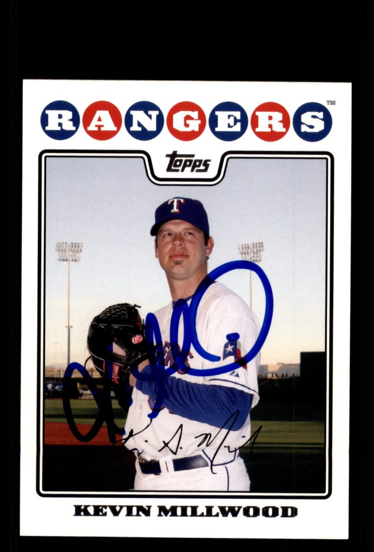 Signed Baseball Card Auto Kevin Millwood 2008 Topps #566 Texas Rangers