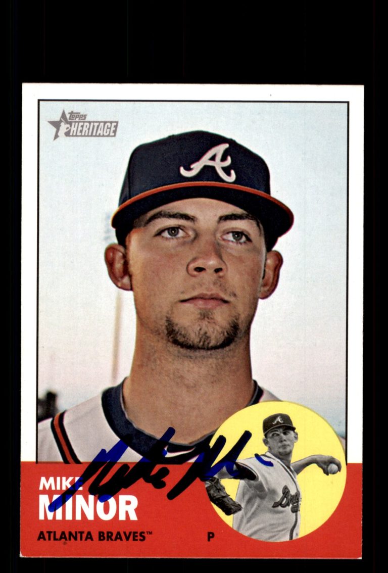Signed Baseball Card Auto Mike Minor 2012 Topps Heritage #399 Atlanta Braves