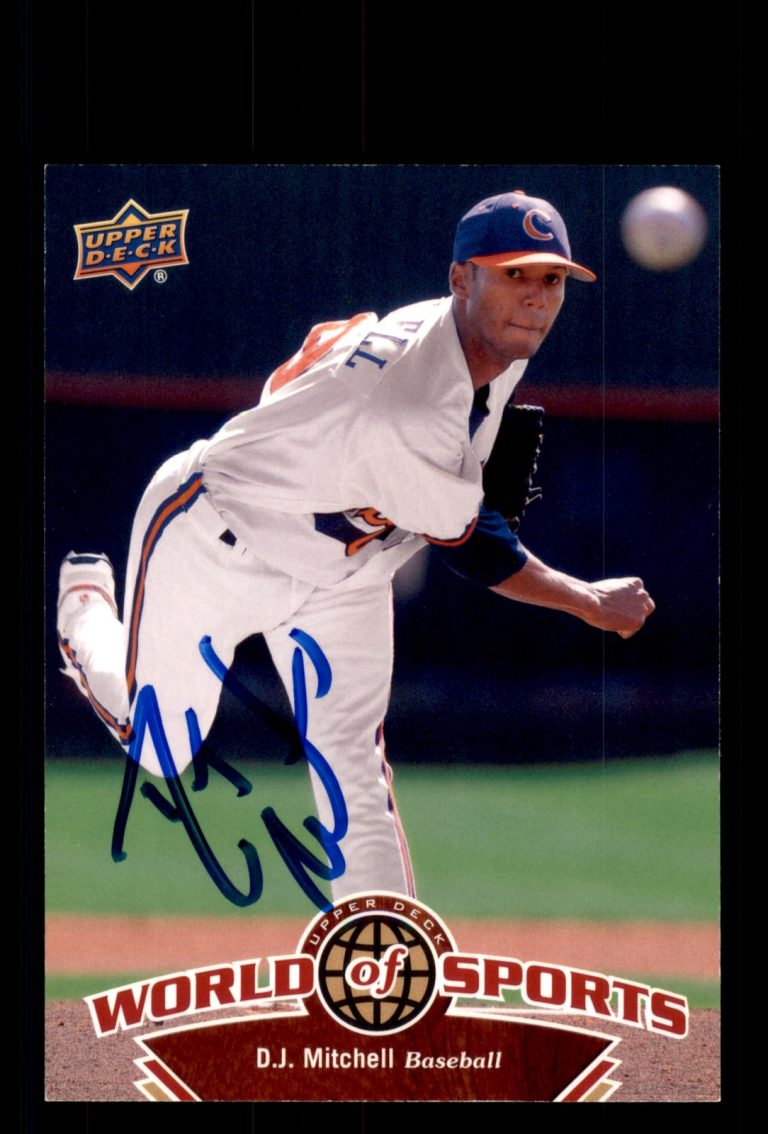 Signed Baseball Card Auto D.J. Mitchell 2010 Upper Deck World of Sports #156
