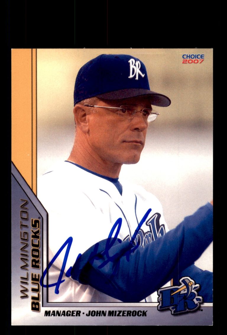 Signed Baseball Card Auto John Mizerock 2007 Choice Wilmington Blue Rocks
