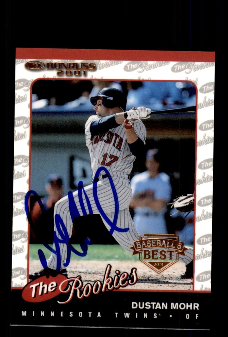 Signed Baseball Card Auto Dustan Mohr 2001 Donruss The Rookies #R16 Best Var.