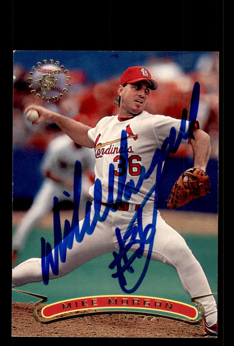 Signed Baseball Card Auto Mike Morgan 1996 Stadium Club #87 St. Louis Cardinals