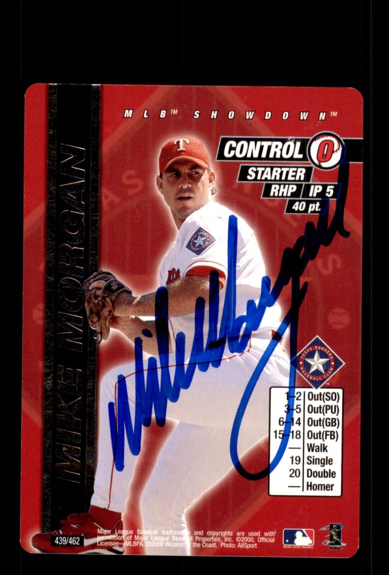 Signed Baseball Card Auto Mike Morgan 2000 MLB Showdown #439 Texas Rangers