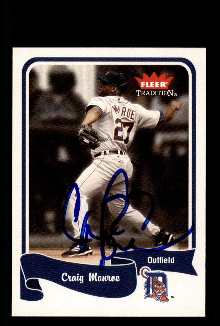 Signed Baseball Card Auto Craig Monroe 2004 Fleer Tradition #373 Detroit Tigers