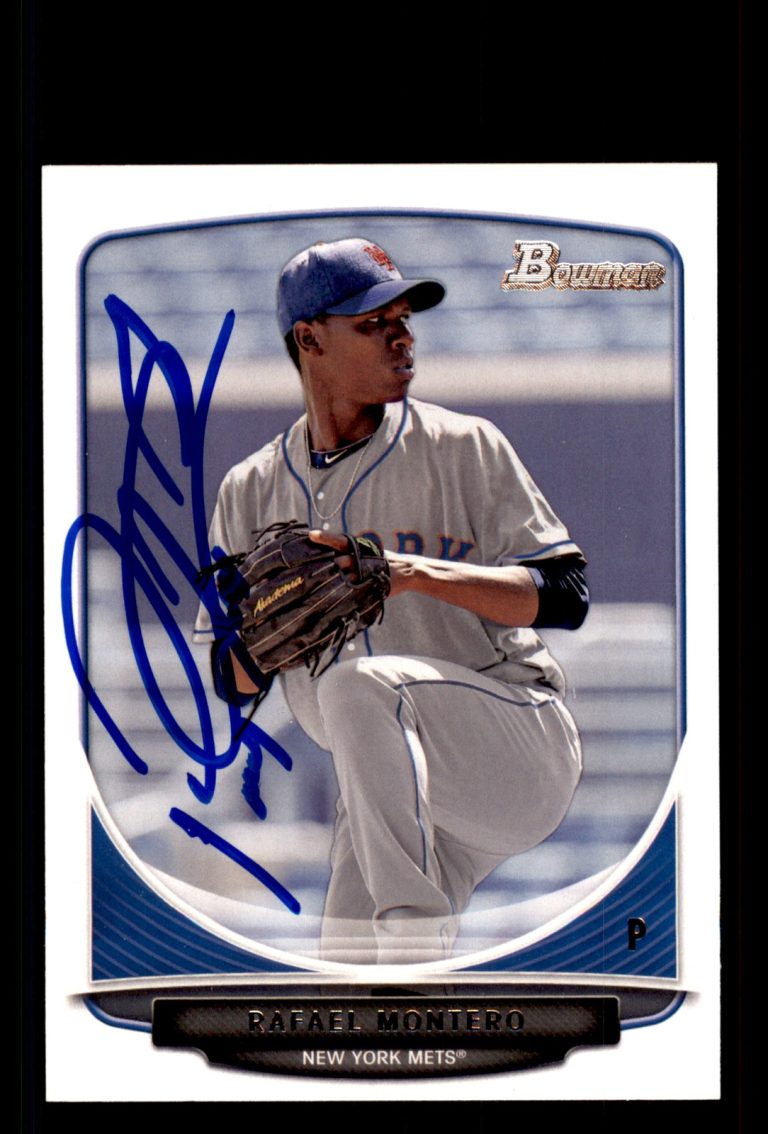 Signed Baseball Card Auto Rafael Montero 2013 Bowman #BP50 New York Mets