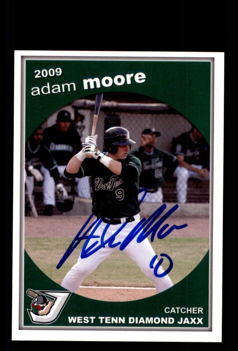 Signed Baseball Card Auto Adam Moore 2009 Grandstand West Tenn Diamond Jaxx