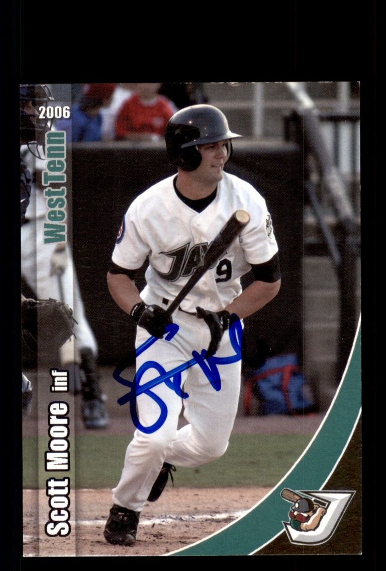 Signed Baseball Card Auto Scott Moore 2006 Grandstand West Tenn Diamond Jaxx