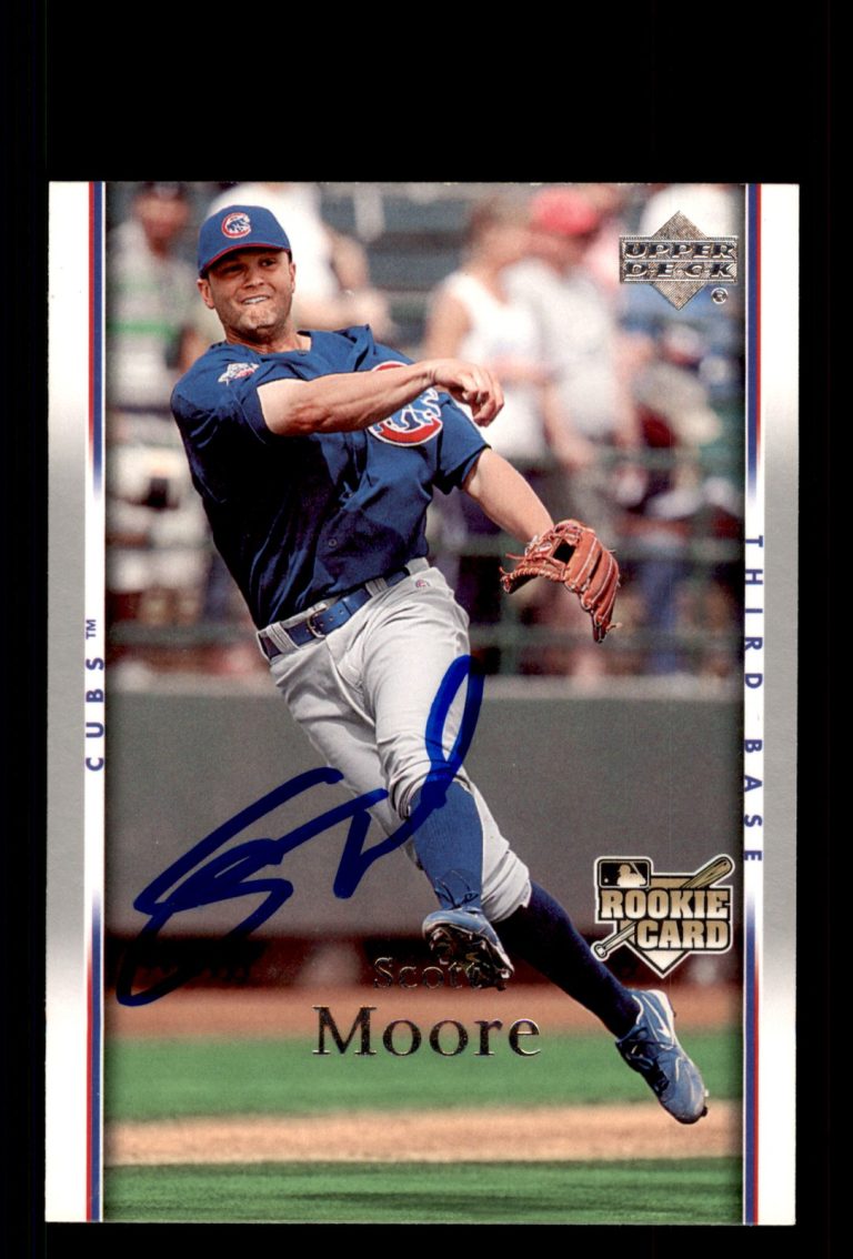 Signed Baseball Card Auto Scott Moore 2007 Upper Deck #7 Chicago Cubs