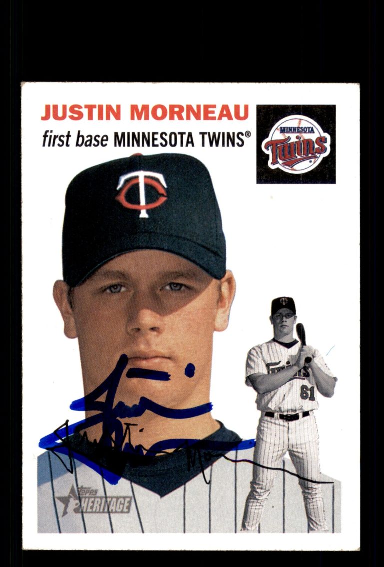 Signed Baseball Card Auto Justin Morneau 2003 Topps Heritage #14 Minnesota Twins