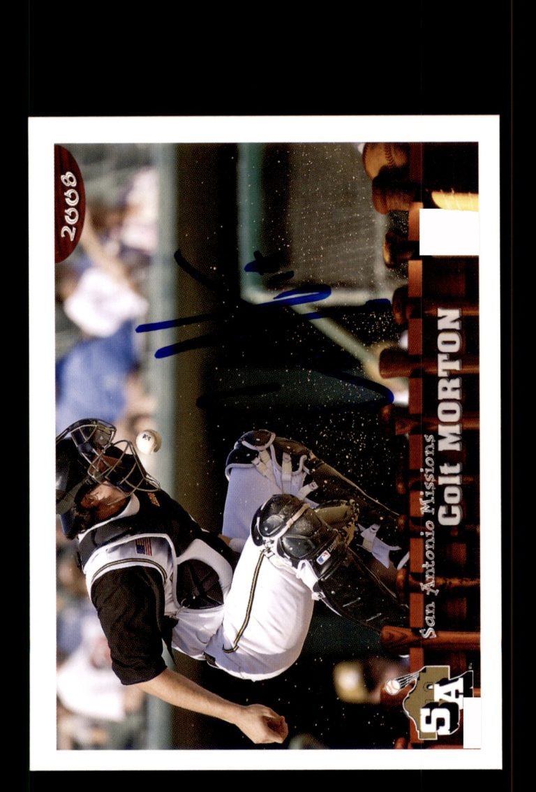 Signed Baseball Card Auto Colt Morton 2008 Grandstand San Antonio Missions