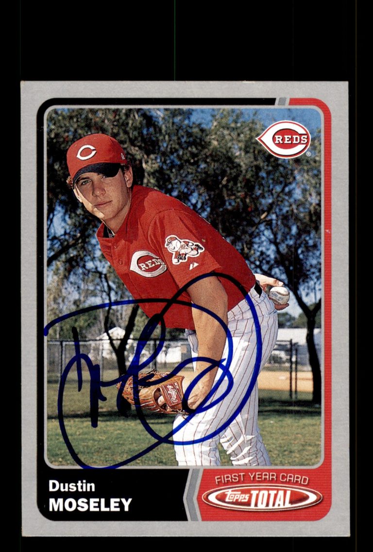 Signed Baseball Card Auto Dustin Moseley 2003 Topps Total #989 Reds Silver