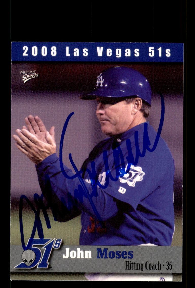 Signed Baseball Card Auto John Moses 2008 MultiAd Las Vegas 51s