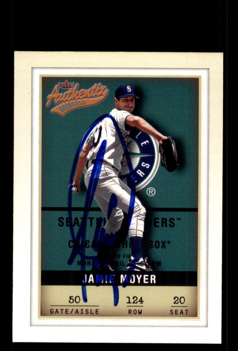 Signed Baseball Card Auto Jamie Moyer 2002 Fleer Authentix #124 Seattle Mariners