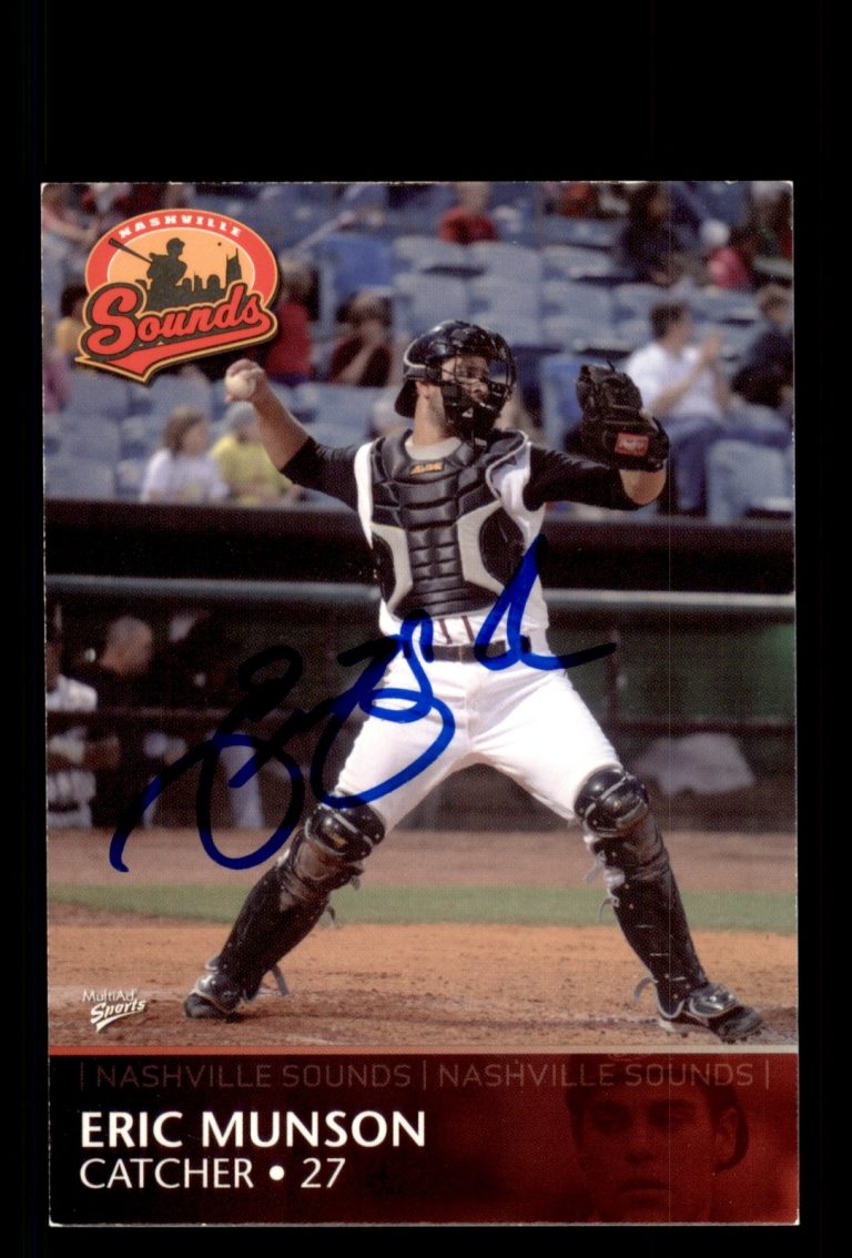 Signed Baseball Card Auto Eric Munson 2008 MultiAd Nashville Sounds