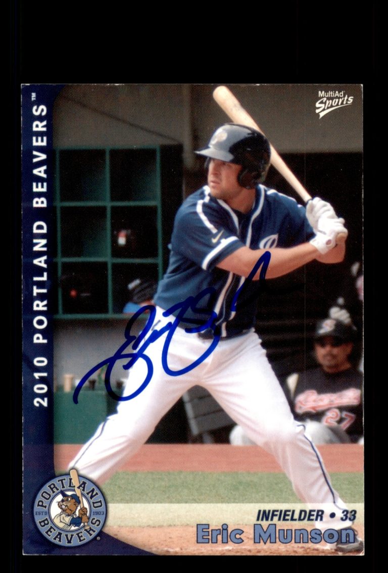 Signed Baseball Card Auto Eric Munson 2010 MultiAd Portland Beavers