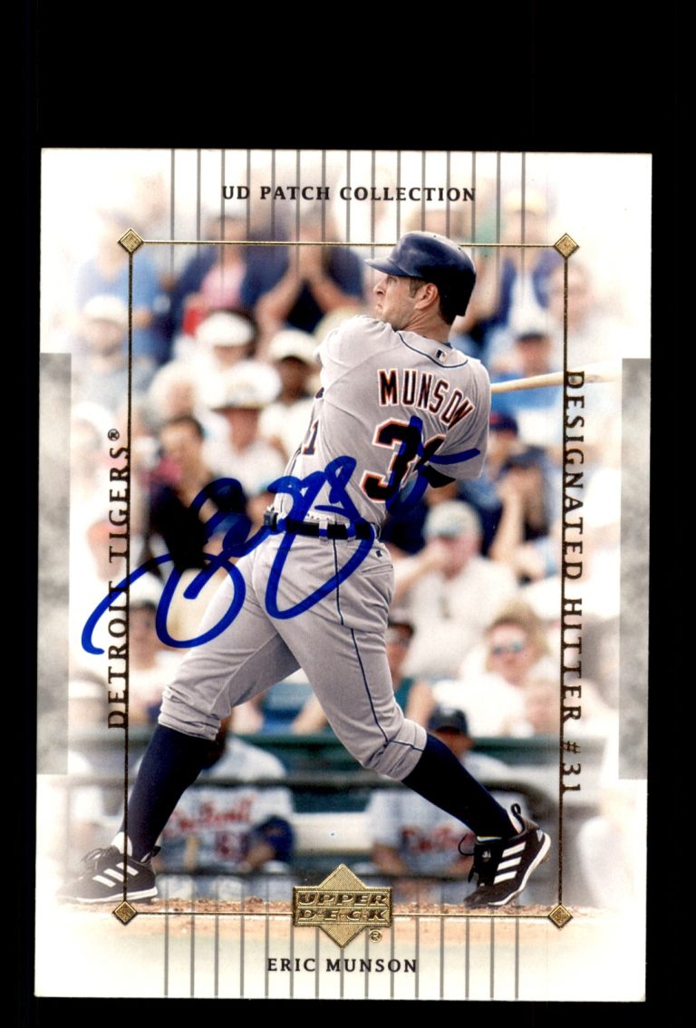 Signed Baseball Card Auto Eric Munson 2003 UD Patch Collection #40 Tigers