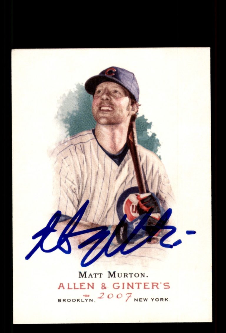 Signed Baseball Card Auto Matt Murton 2007 Topps Allen & Ginter #6 Chicago Cubs
