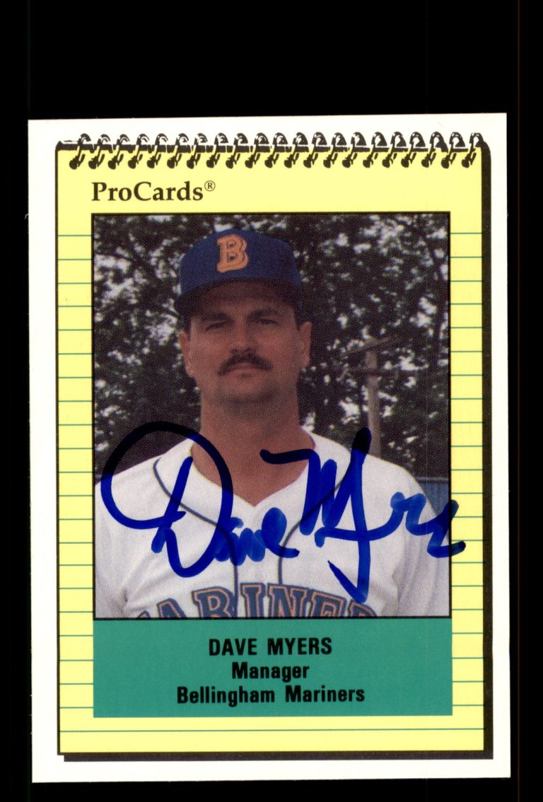 Signed Baseball Card Auto Dave Myers 1991 ProCards #3683 Bellingham Mariners