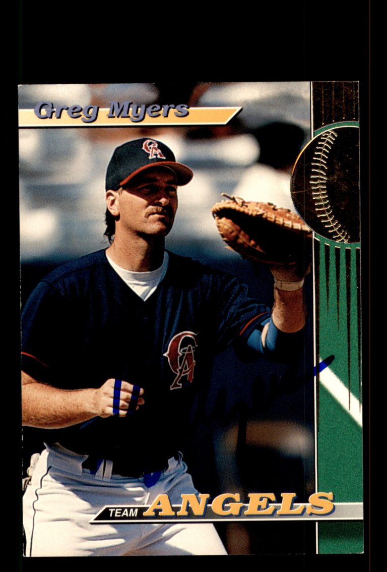 Signed Baseball Card Auto Greg Myers 1993 Stadium Club Teams #11 Angels