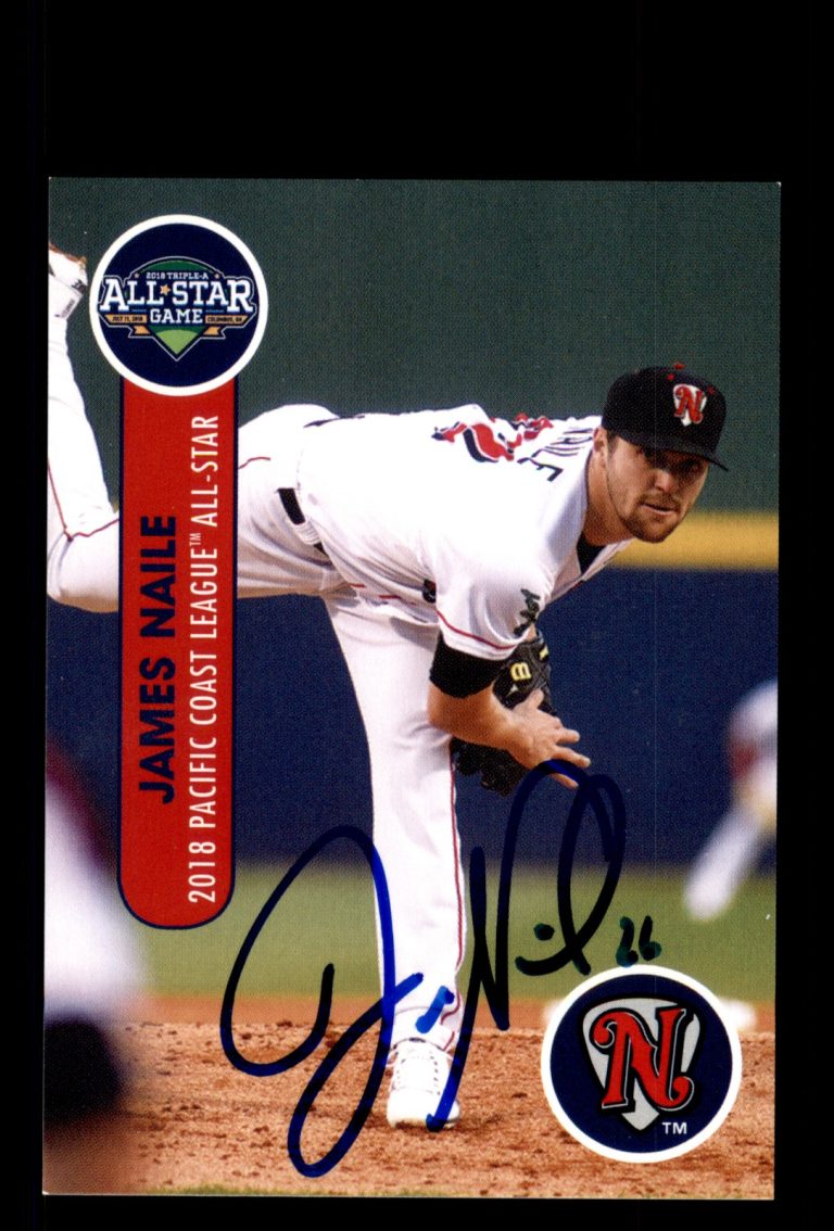 Signed Baseball Card Auto James Naile 2018 Pacific Coast League All-Stars