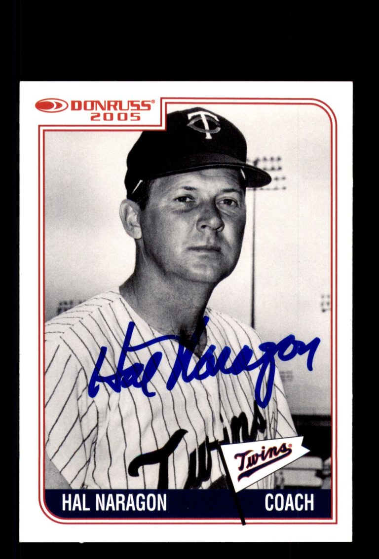 Signed Baseball Card Auto Hal Naragon 2005 Donruss Minnesota Twins 1965 ALC