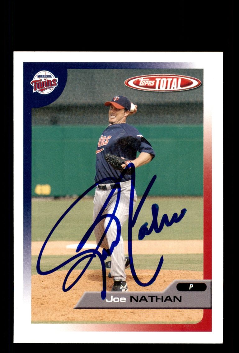 Signed Baseball Card Auto Joe Nathan 2005 Topps Total #24 Minnesota Twins