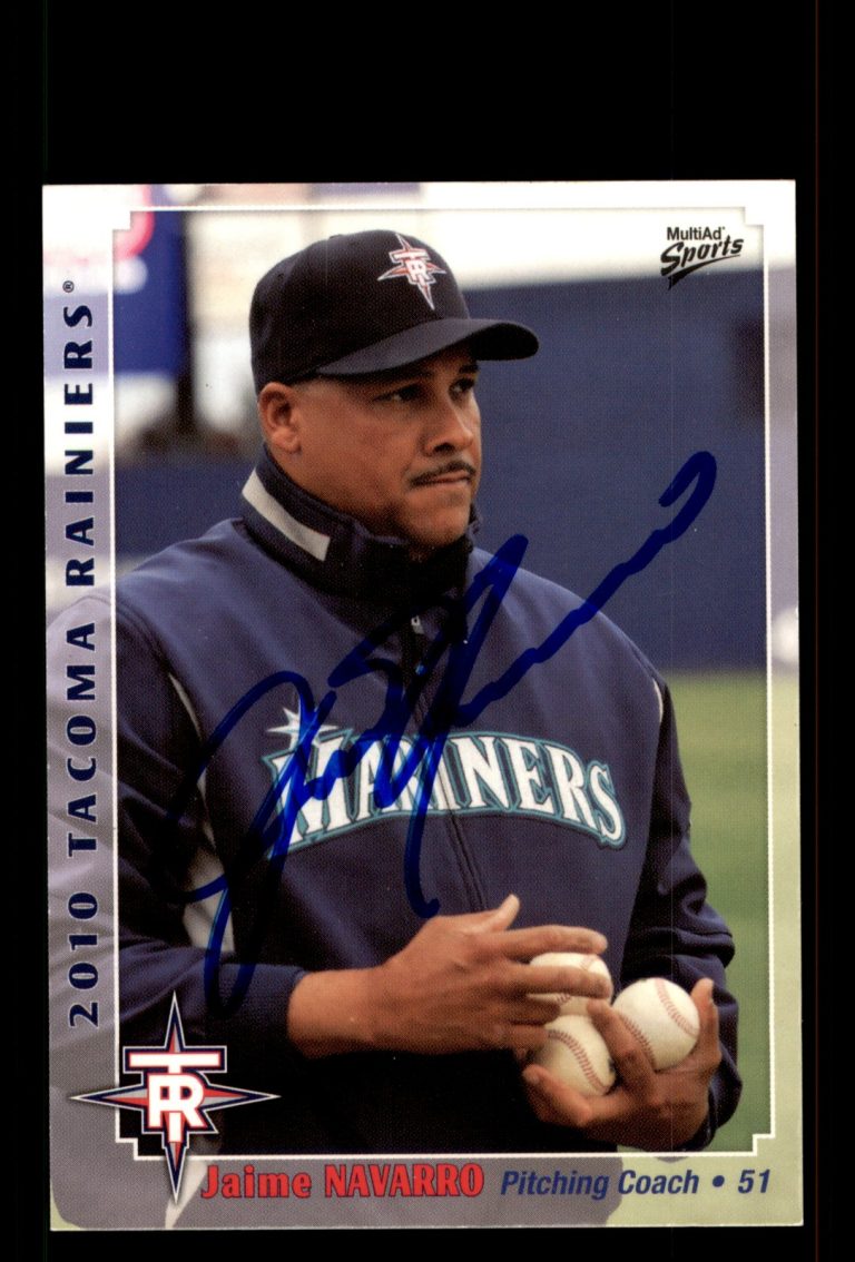 Signed Baseball Card Auto Jaime Navarro 2010 MultiAd Tacoma Rainiers