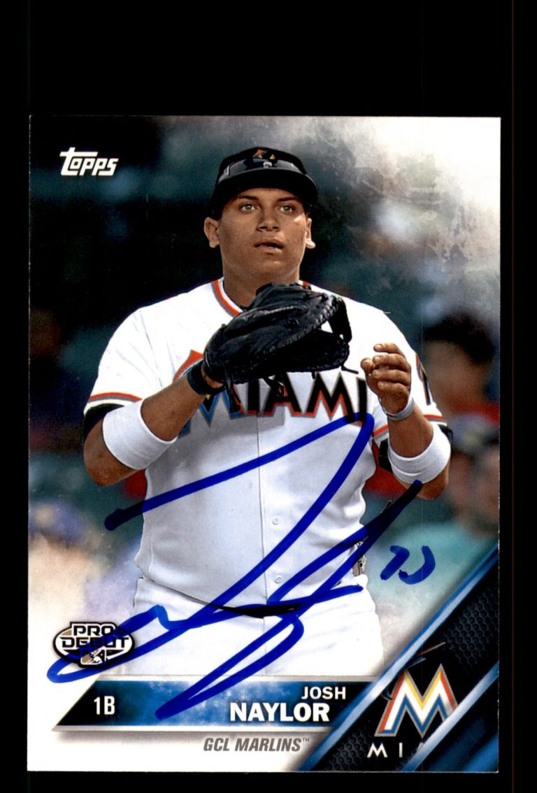Signed Baseball Card Auto Josh Naylor 2016 Topps Pro Debut #172