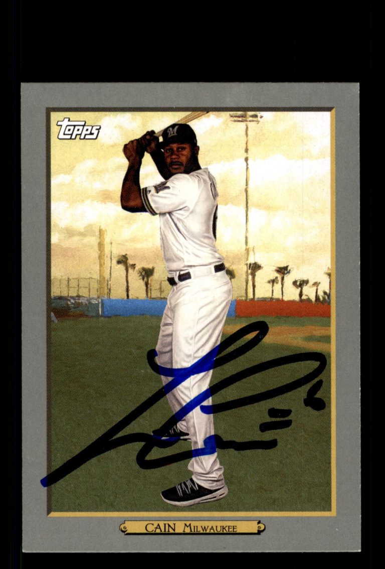 Signed Baseball Card Auto Lorenzo Cain 2020 Topps #TR-52 Milwaukee Brewers