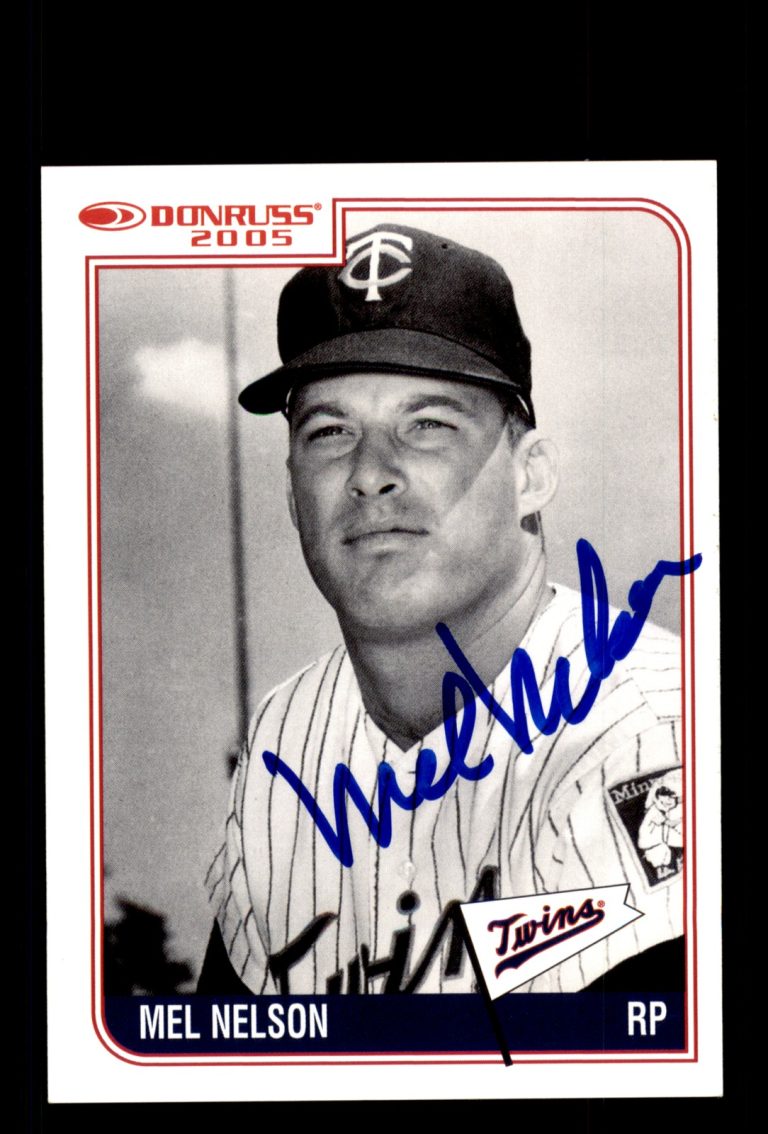 Signed Baseball Card Auto Mel Nelson 2005 Donruss Minnesota Twins 1965 ALC