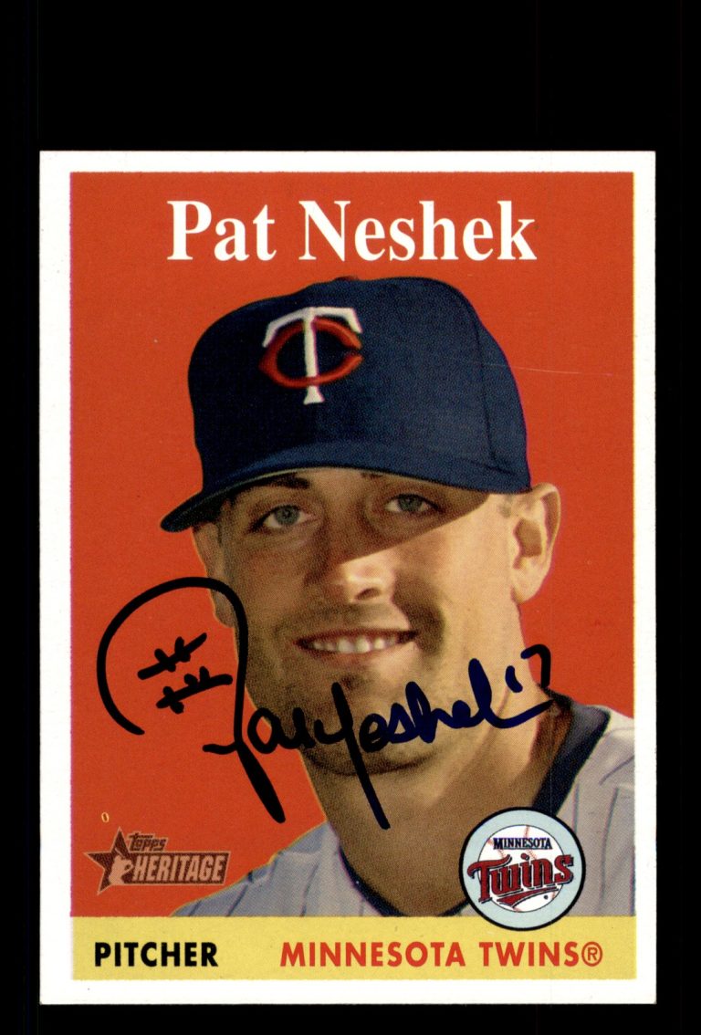 Signed Baseball Card Auto Pat Neshek 2007 Topps Heritage #222 Minnesota Twins