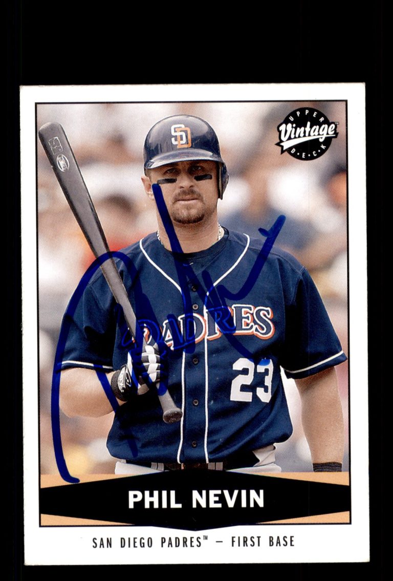 Signed Baseball Card Auto Phil Nevin 2004 Upper Deck Vintage #58 Padres