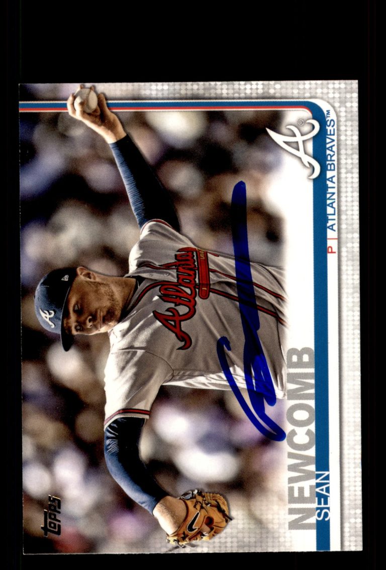 Signed Baseball Card Auto Sean Newcomb 2019 Topps #408 Atlanta Braves