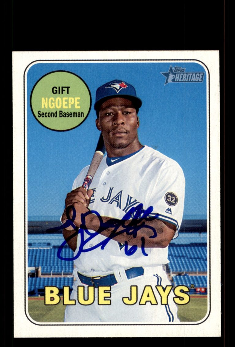 Signed Baseball Card Auto Gift Ngoepe 2018 Topps Heritage #579 Toronto Blue Jays