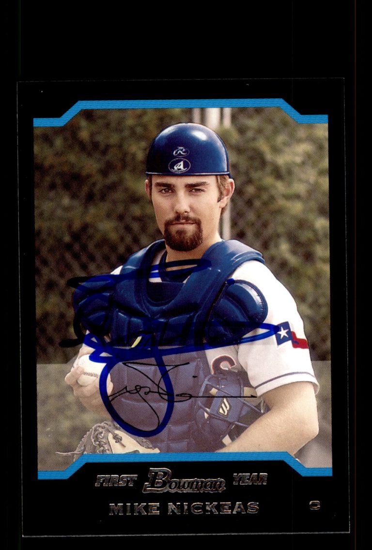 Signed Baseball Card Auto Mike Nickeas 2004 Bowman Draft #BDP61 Texas Rangers