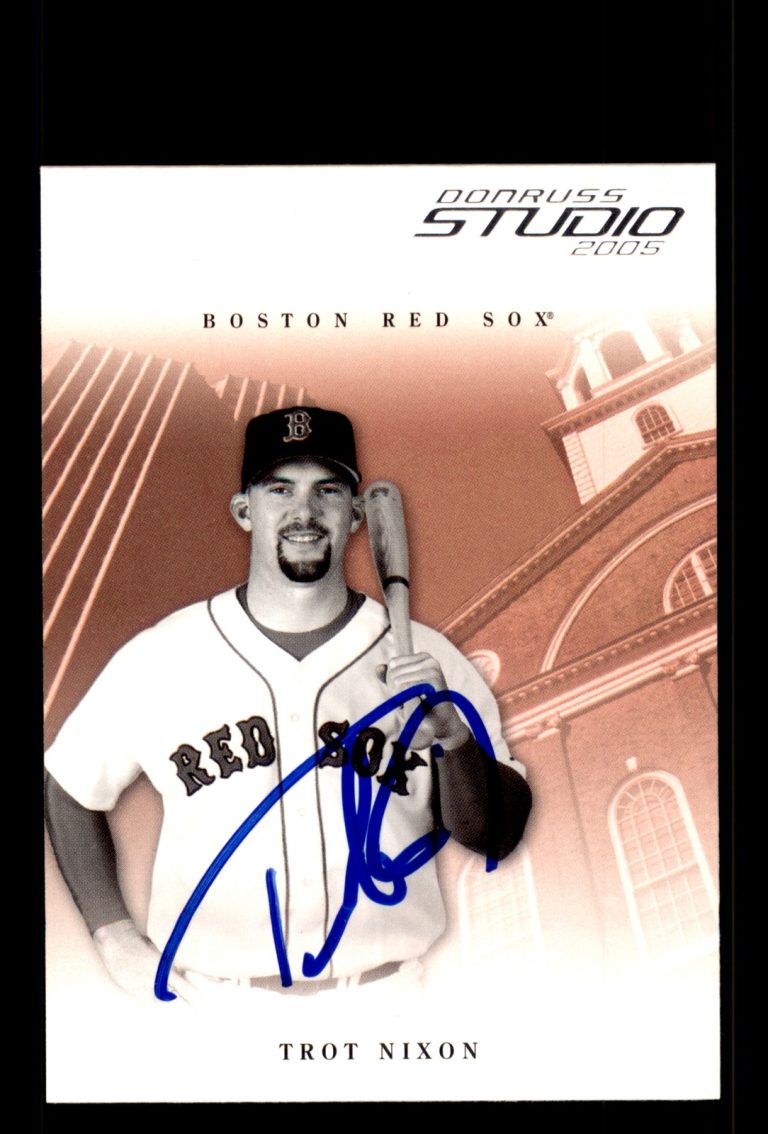 Signed Baseball Card Auto Trot Nixon 2005 Donruss Studio #54 Boston Red Sox